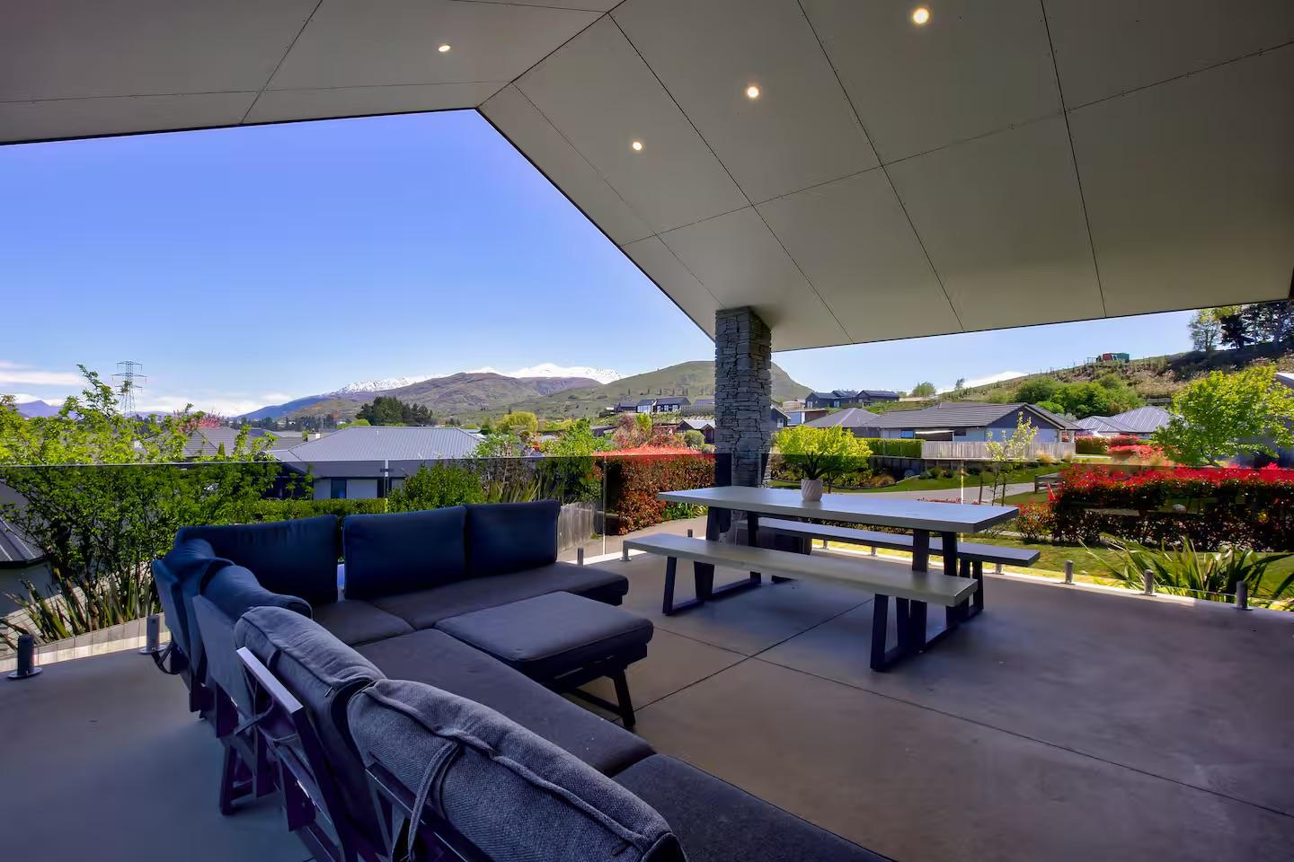 Covered deck with views and BBQ