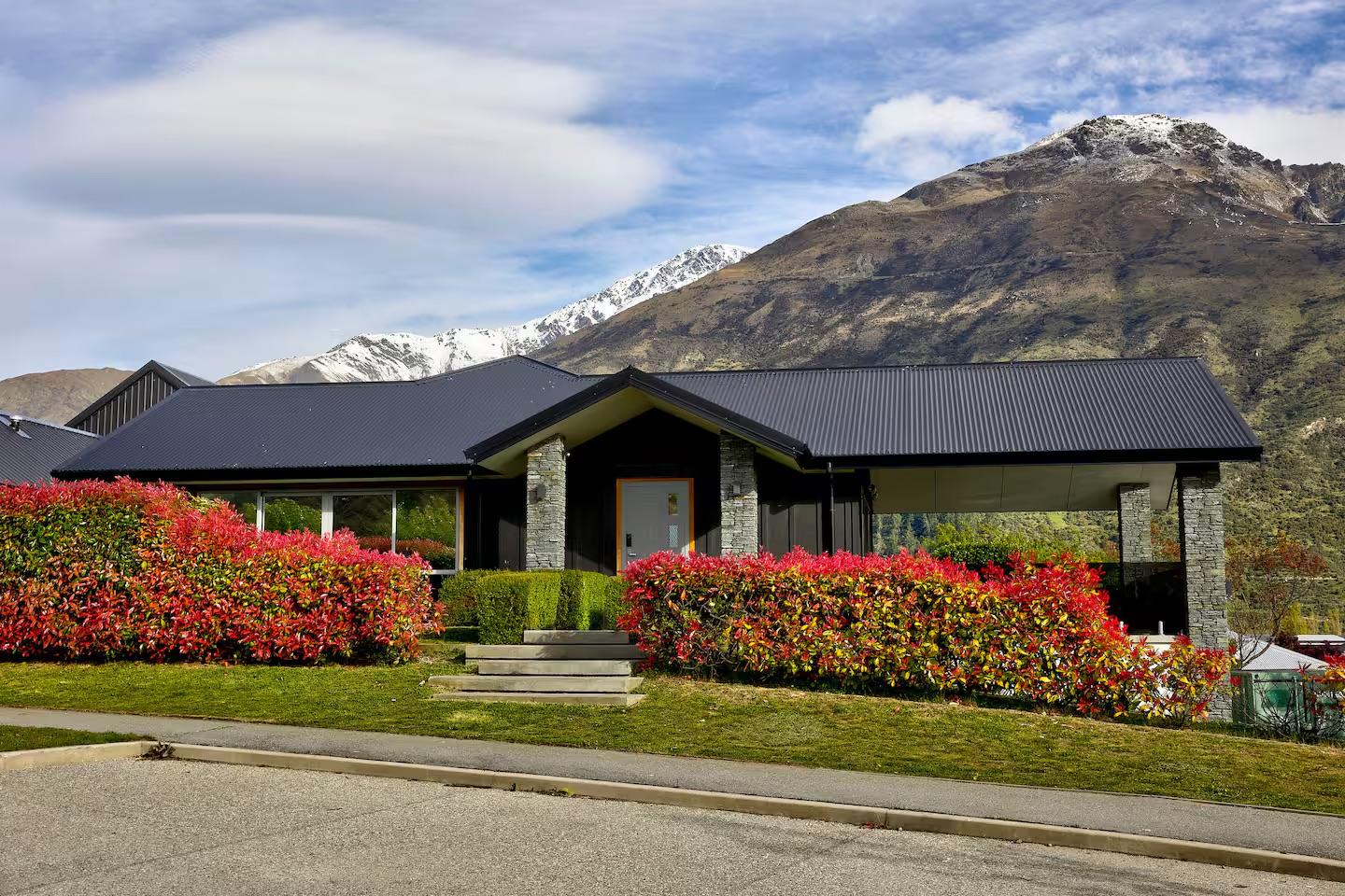 Queenstown retreat exterior beneath the Remarkables